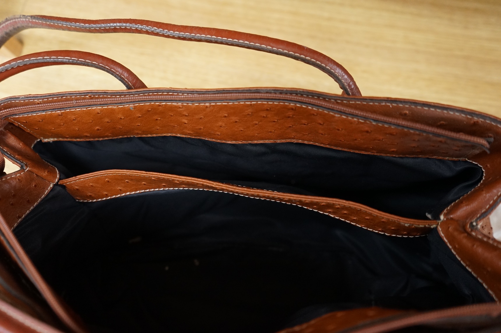 A Marc by Marc Jacobs Standard Supply handbag and an ostrich skin hand bag largest approximately 40cm wide